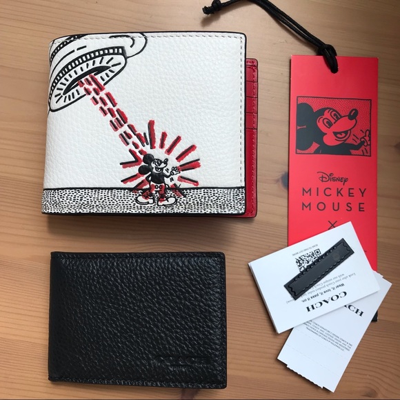 ❤️ 🐭 Coach Disney Mickey Mouse X Keith Haring 3 In 1 Wallet - Picture 1 of 16